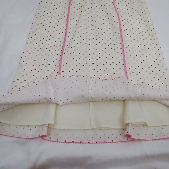NWT Helen Wang Pink Swiss Dots Trumpet Skirt with Embroidered Seam Detail - Picture 7 of 14